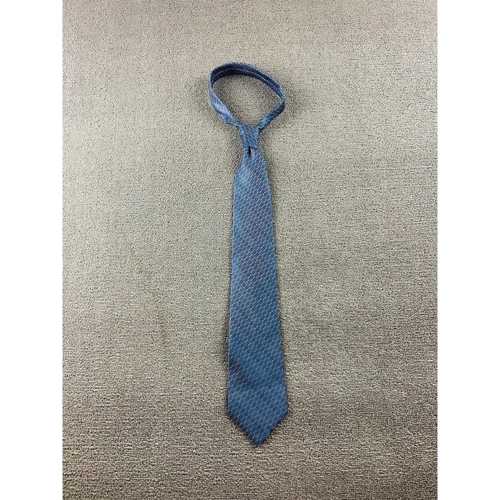 Vintage Calvin Klein Designer Tie Men Blue Silk Striped USA Made Formal Preppy
